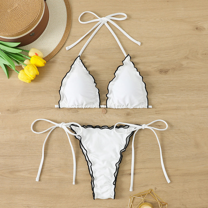 Women Triangle Bikini Set with sophisticated ruffle details Mune Fashion