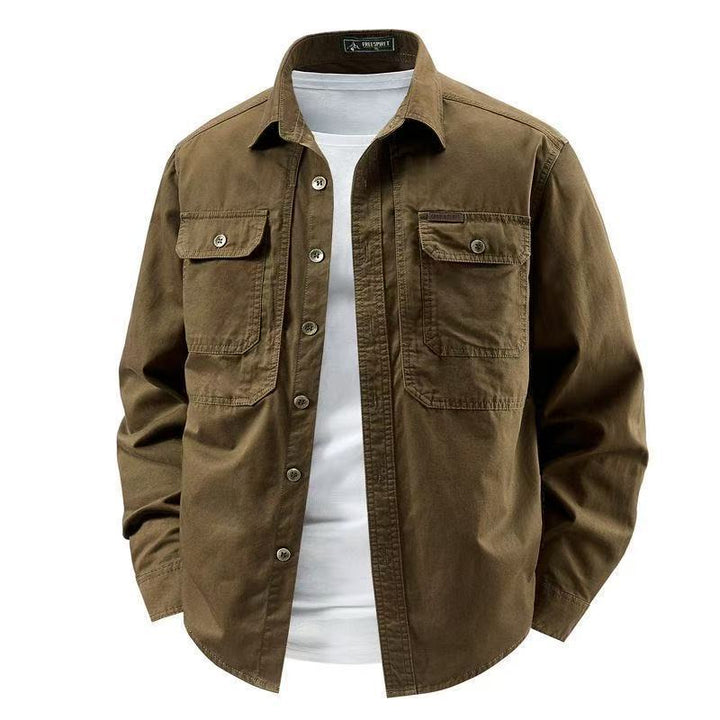 Men's robust cotton canvas overshirt with patch flap pockets, reinforced seams, and relaxed fit Mune Fashion