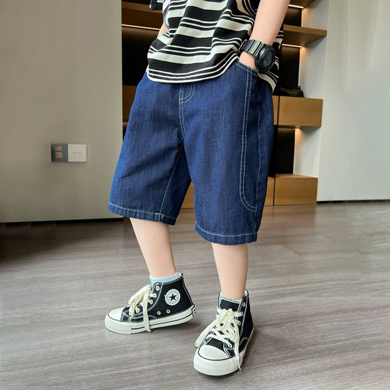Boys casual denim shorts with large side pockets Mune Fashion