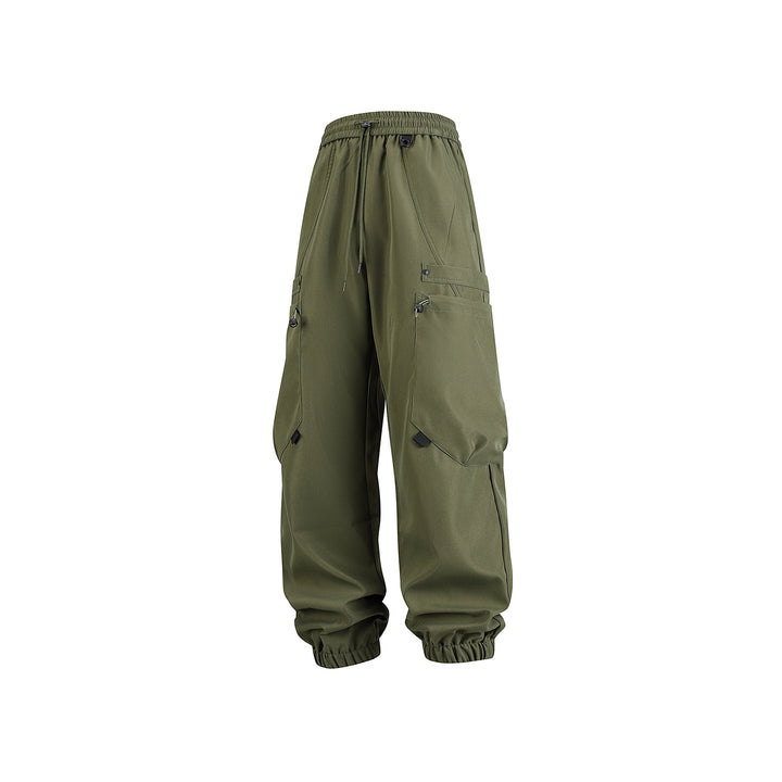 Men's Technical Cargo Jogging Pants with Elastic Tunnel Drawstring Waist and Multifunctional Flap Pockets Mune Fashion