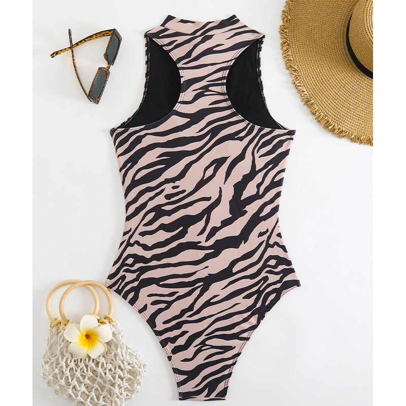 Women’s Sports Zipper One-Piece Mune Fashion