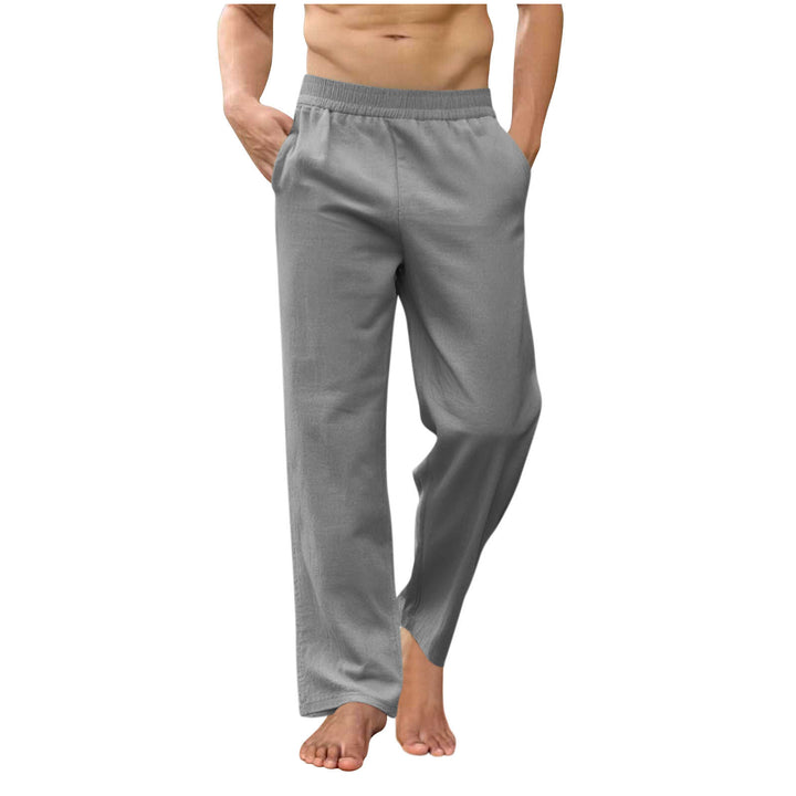 Men's loose lounge pants with elastic waistband, side pockets and side ankle slits Mune Fashion