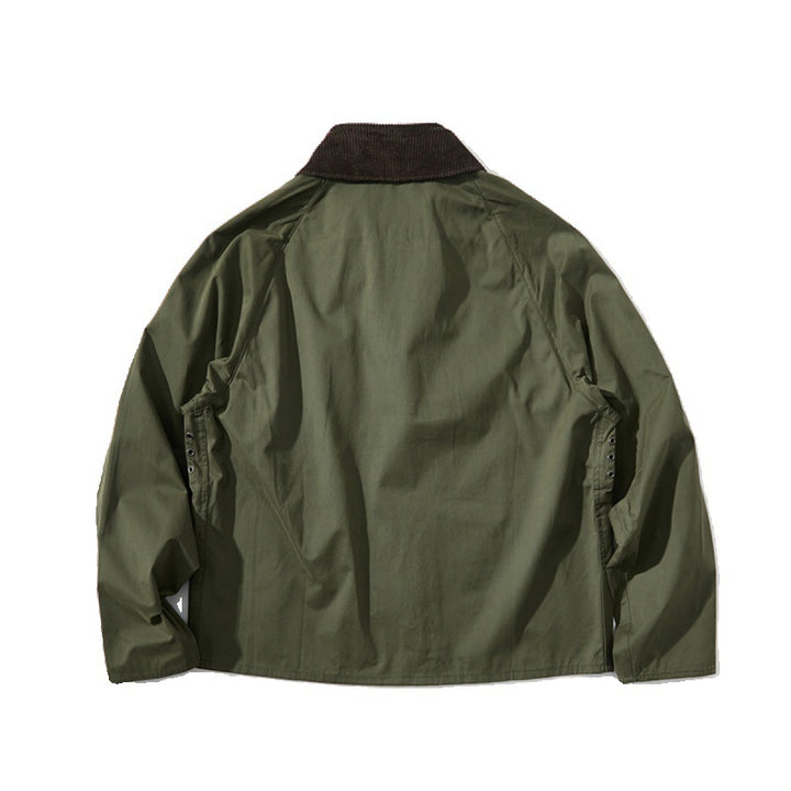 Men's Short Cut Utility Field Jacket with Cord Collar and D-Ring Details Mune Fashion