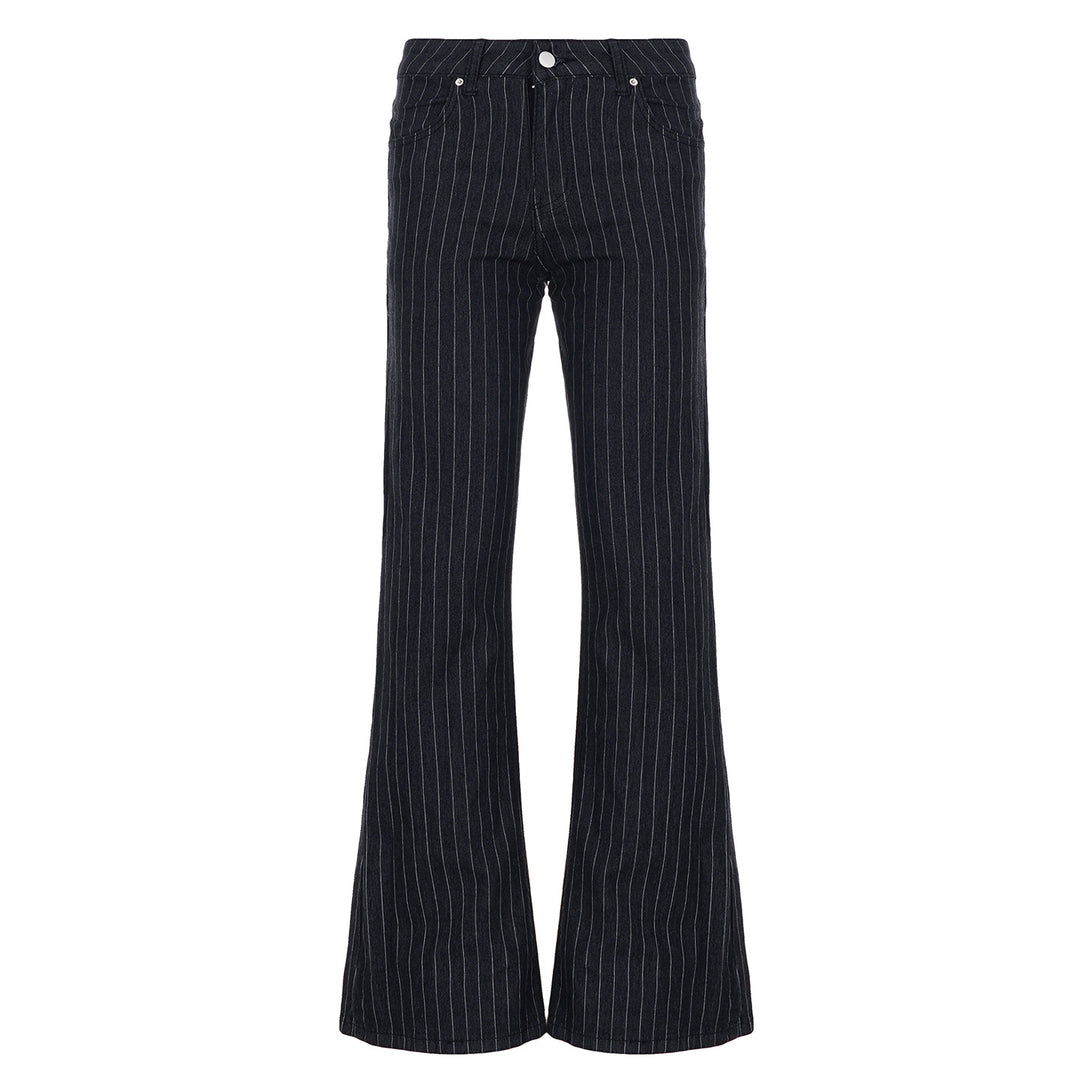 Women's tailored pinstripe palazzo pants with high waist, crease and wide leg Mune Fashion