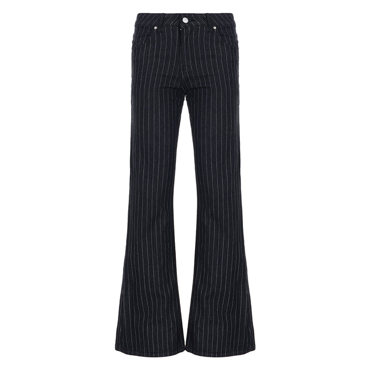 Women's tailored pinstripe palazzo pants with high waist, crease and wide leg Mune Fashion