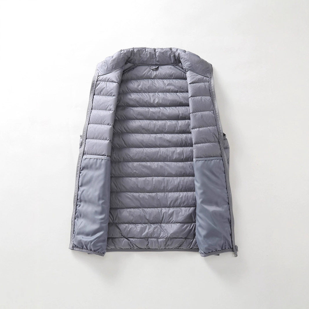 Unisex Lightweight Quilted Vest with Stand-Up Collar and Zipper Mune Fashion