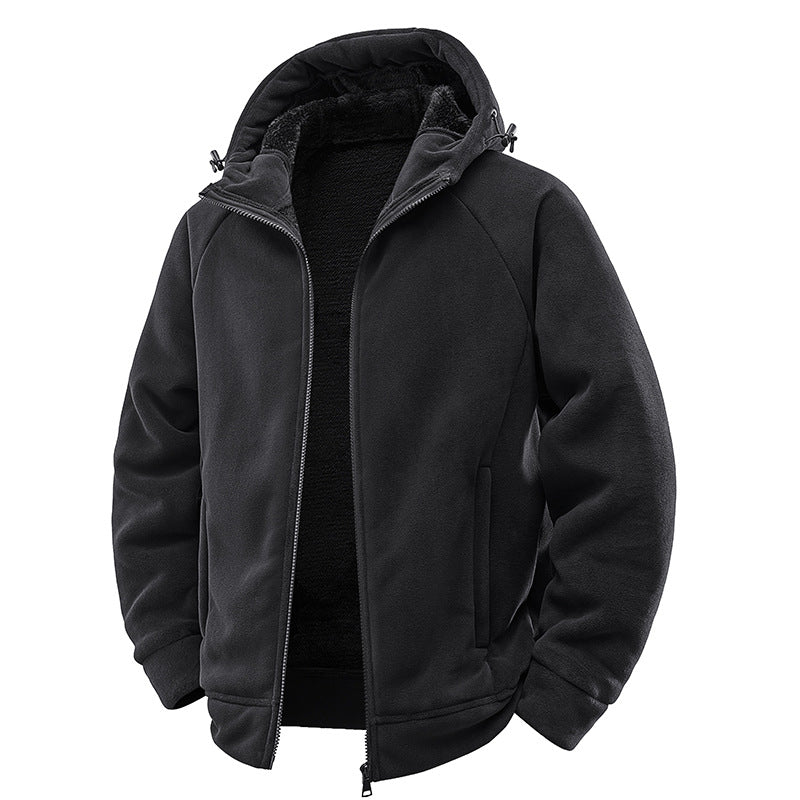 Men's Padded Hooded Fleece Jacket with Teddy Lining and Full-Length Zip Mune Fashion
