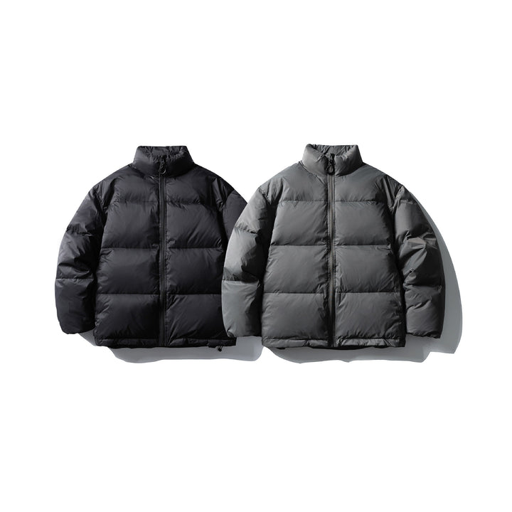 Unisex Boxy-padded short jacket with high stand-up collar and water-repellent shell Mune Fashion