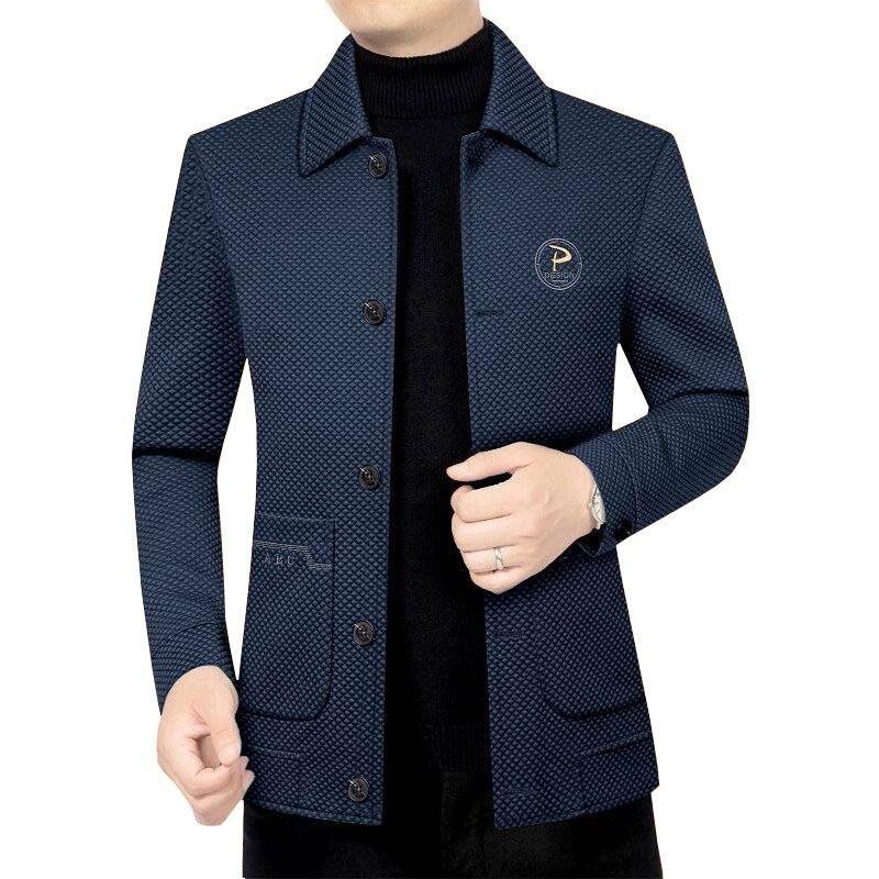 Men's Structured Transition Jacket with Notch Lapel and Patch Pockets Mune Fashion