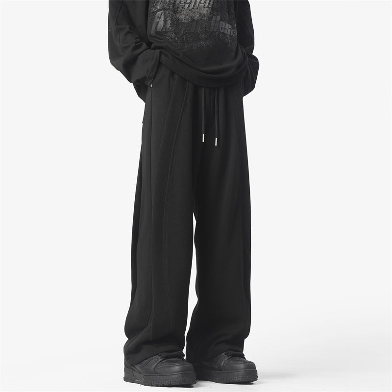 Men's Wide Pleated Jogging Pants in Palazzo Cut Mune Fashion