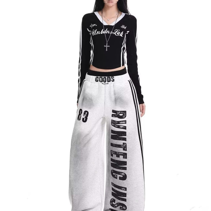 Women Wide Baggy Jogging Pants Mune Fashion