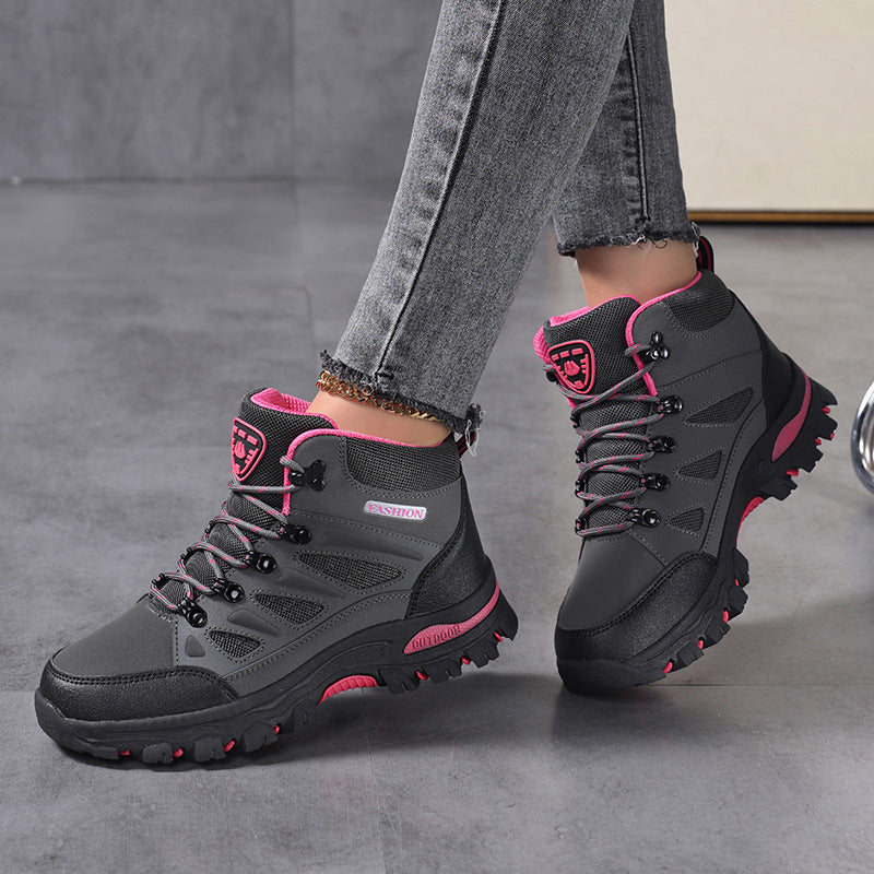 Ladies' waterproof ankle-high trekking boots with breathable mesh lining and padded shaft as well as slip-resistant profile sole Mune Fashion