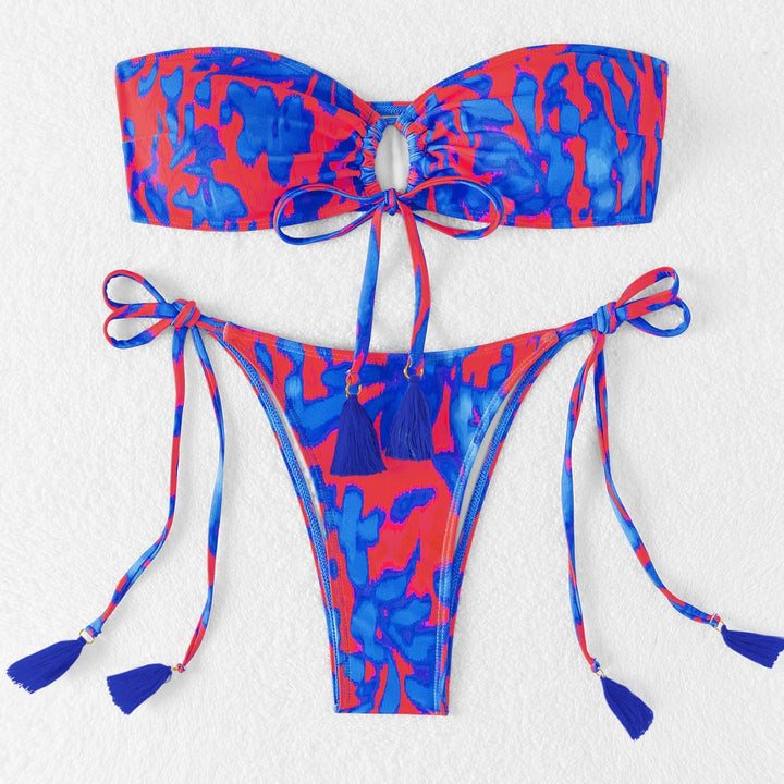 Women's bandeau bikini with stylish cut-out and side tie straps Mune Fashion