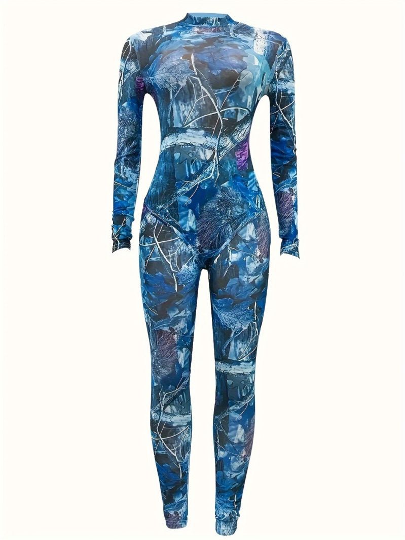 Women's Sporty Long Sleeve Jumpsuits with Shaping Design Mune Fashion