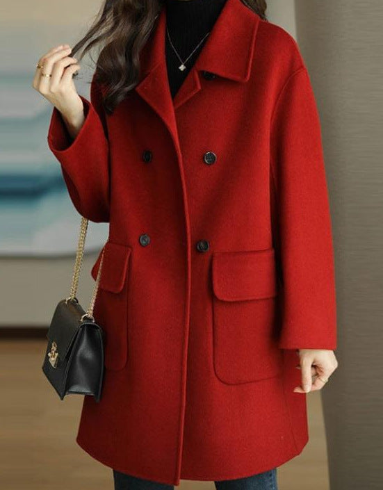 Women's Double-Breasted Wool Coat Mune