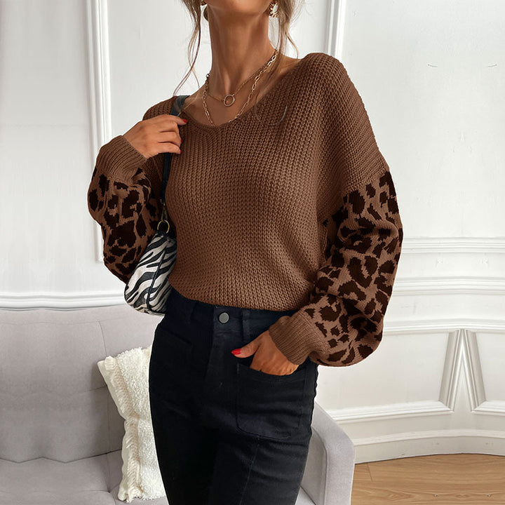 Ladies Stylish Ribbed Knit Sweater with Check Pattern Mune Fashion