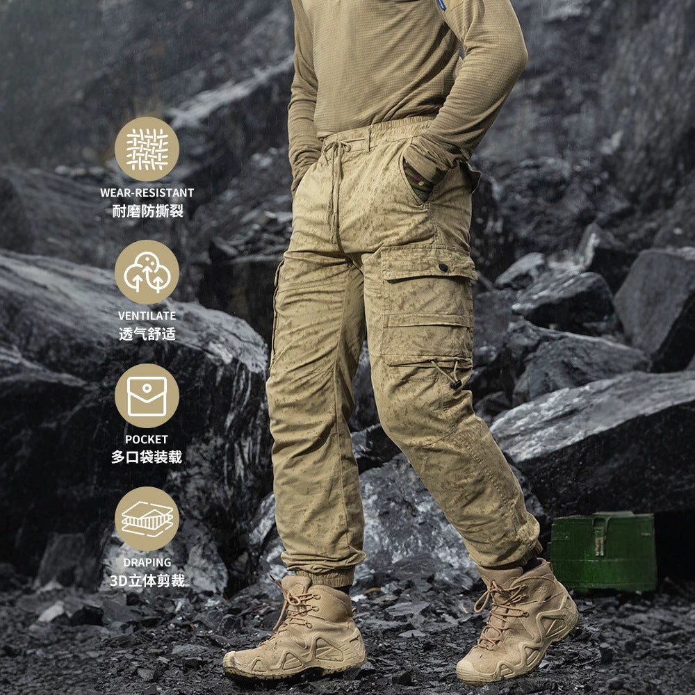 Men's Tactical Utility Cargo Pants in Jogger Cut with Reinforced Knees, Elastic Comfort Waistband and Organizer Pockets Mune Fashion