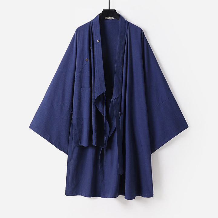 Unisex Oversize-Kimono-Coat made of cotton blend with loose fit and tie belt Mune Fashion
