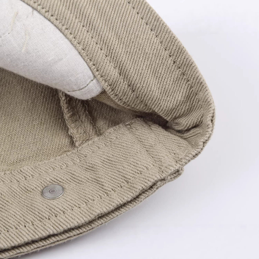 Men's Oversized Canvas Jacket with Cord Collar, Button Closure and Concealed Chest Pocket Mune Fashion