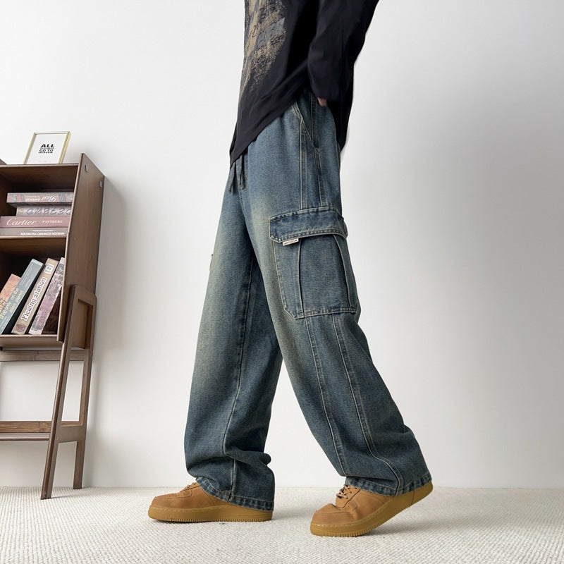 Men's cargo jeans with a loose fit and pockets Mune Fashion
