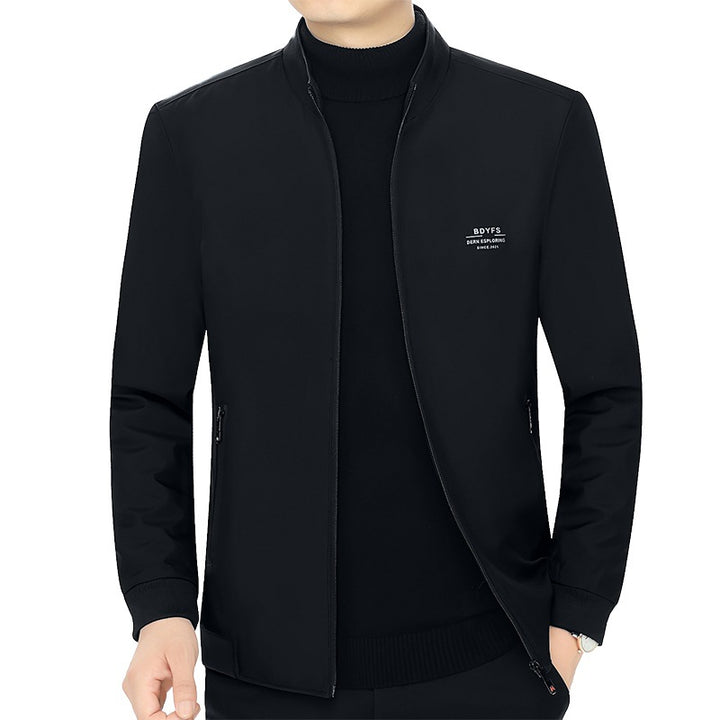 Men's Stand Collar Transitional Jacket with Warm Faux Fur Lining Mune Fashion