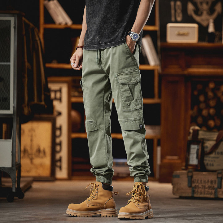 Men's Robust Ripstop Cargo Joggers with Ergonomic Knee Inserts, Velcro Flaps, and Adjustable Hem Mune Fashion