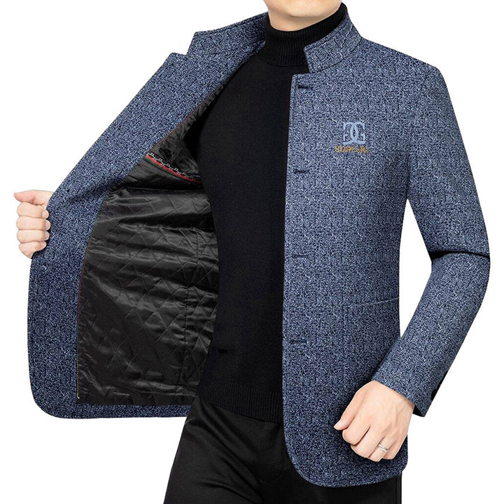 Men's Modern Stand-Up Collar Blazer in Travel Style with Padded Lining Mune Fashion