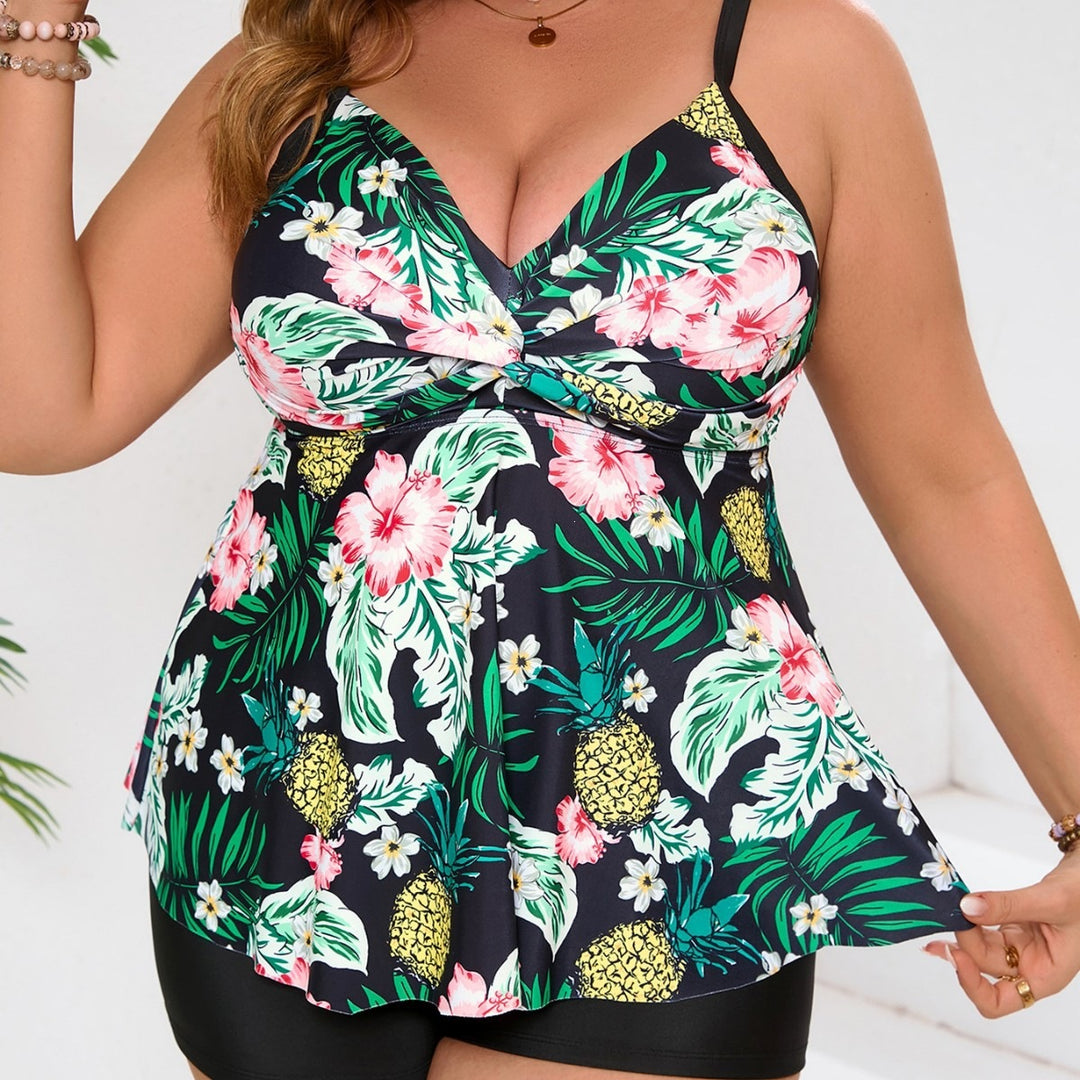 Women's tankini with floral design and shaping cut Mune Fashion