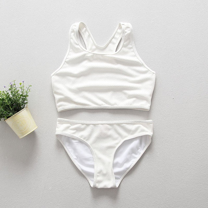 Women's swimsuit with ruffles and elegant ribbed texture Mune Fashion