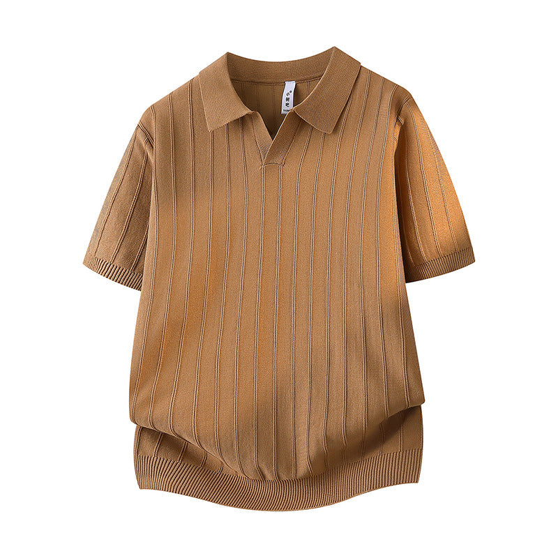 Women’s Stylish Short Sleeve Polo Shirt with Texture Mune Fashion