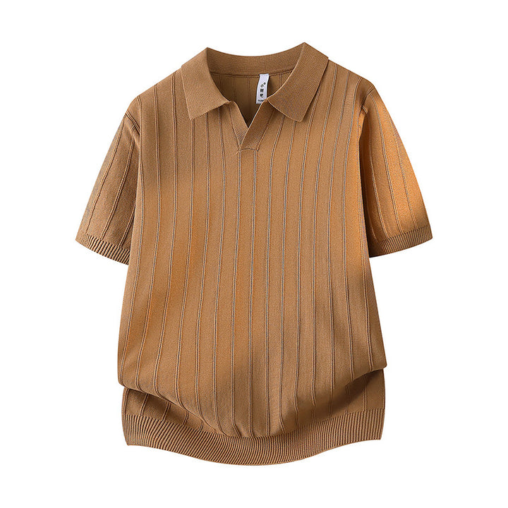 Women’s Stylish Short Sleeve Polo Shirt with Texture Mune Fashion