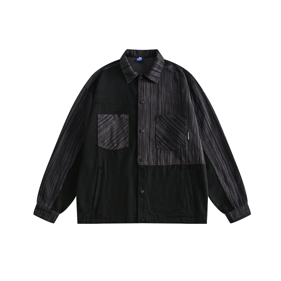 Unisex Overshirt Jacket in boxy cut with material mix and front flap pockets Mune Fashion