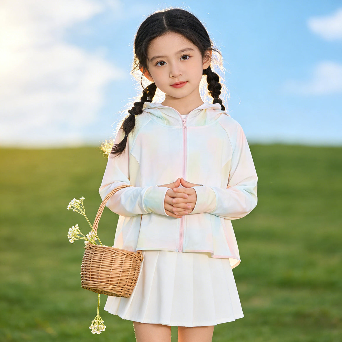 Girls fashionable hoodie jacket with light UV protection Mune Fashion