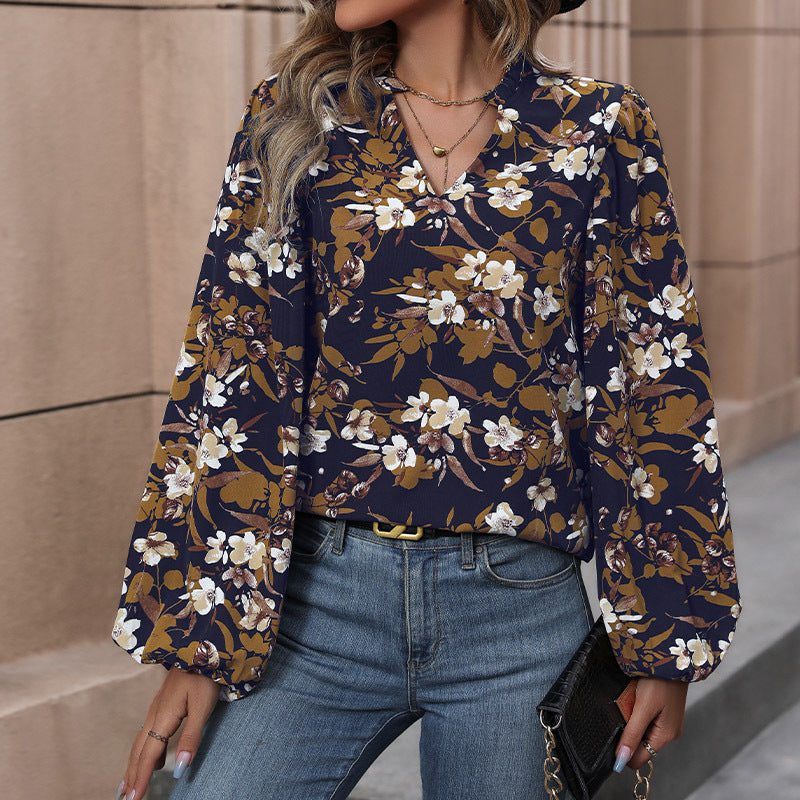 Women Playful Blouse with Floral Patterns Mune Fashion