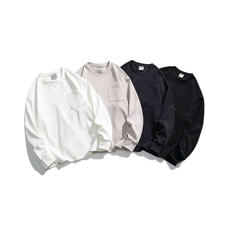Unisex Oversize Rib Long Sleeve Shirt with Chest Pocket, Raglan Sleeves and Ribbed Cuffs Mune Fashion