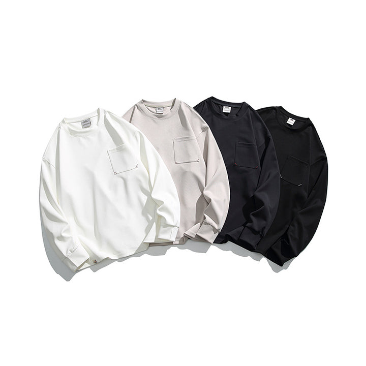 Unisex Oversize Rib Long Sleeve Shirt with Chest Pocket, Raglan Sleeves and Ribbed Cuffs Mune Fashion
