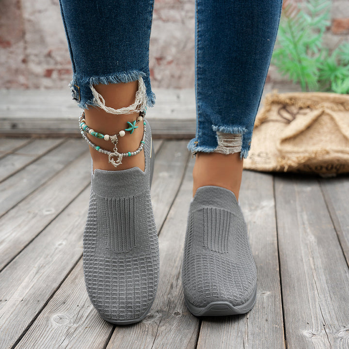 Women's  Sock Sneaker with elastic knitted upper leopard pattern and wedge profile sole Mune Fashion