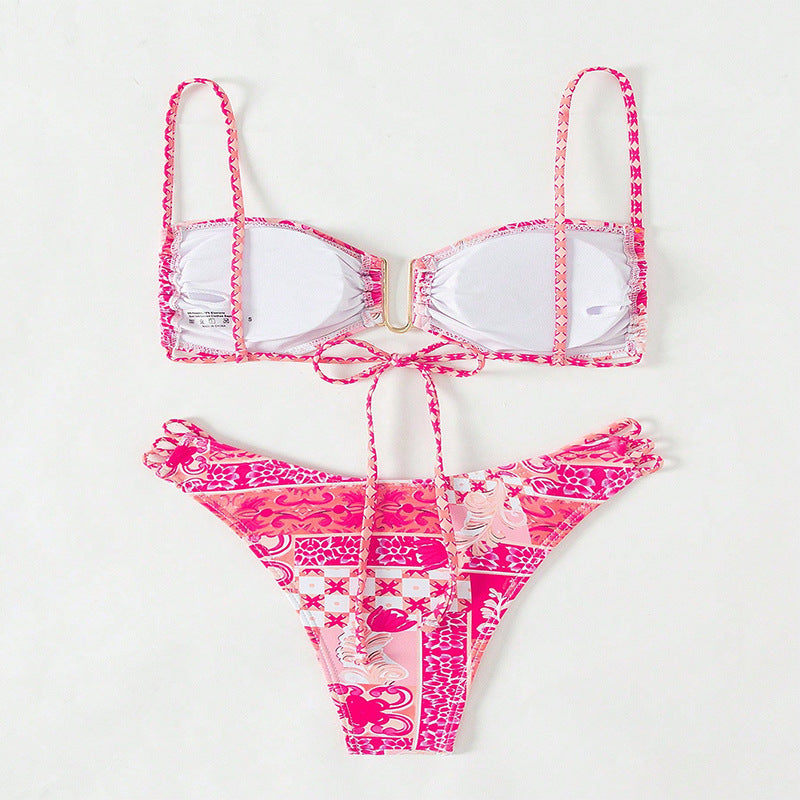 Ladies Bandeau Bikini with playful floral design Mune Fashion