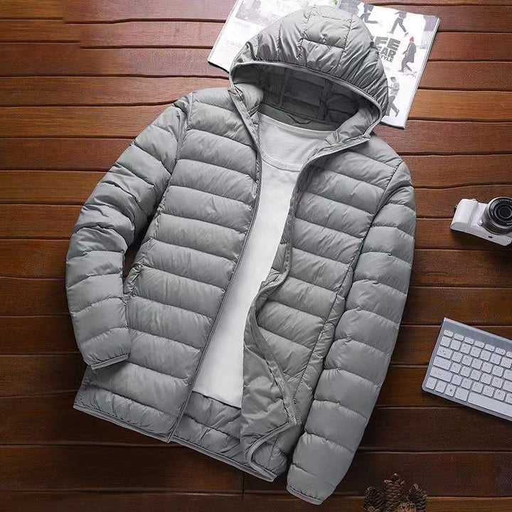 Men's Nan Ultra-Light Hooded Padded Jacket with Packing Function and Windproof Shell Mune Fashion