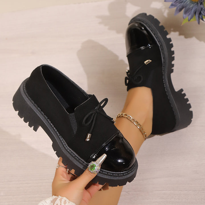 Women's trendy chunky loafer with animal print, patent toe cap and profiled tractor sole Mune Fashion