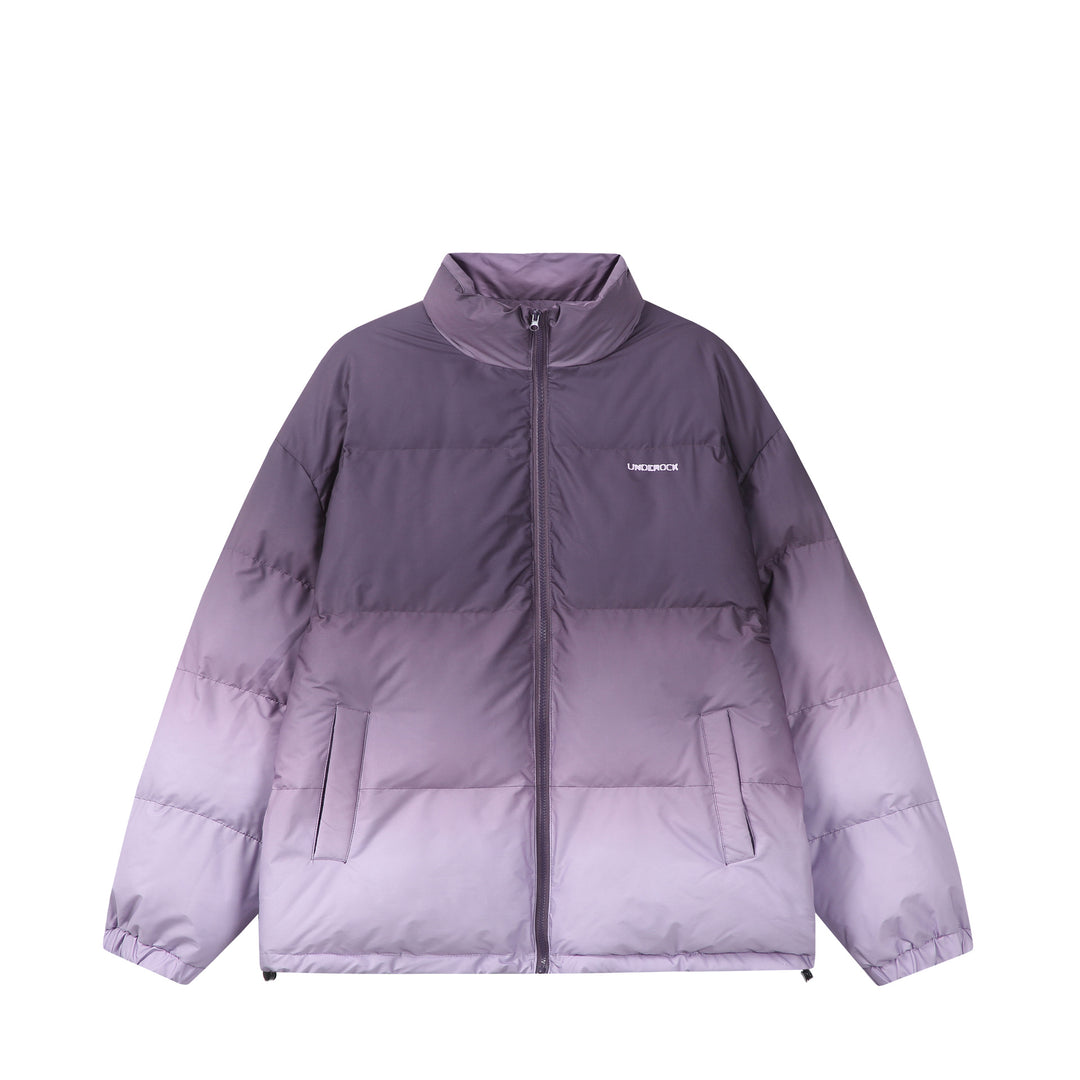 Women’s short padded quilted jacket with high funnel collar and ombré detail Mune Fashion