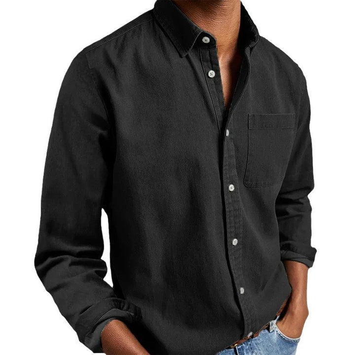 Men's casual cotton shirt with Kent collar, chest pocket, and regular fit Mune Fashion