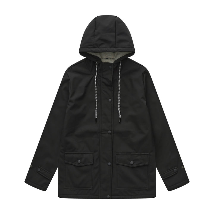 Women's water-repellent parka with hood, fleece-lined interior and large flap pockets Mune Fashion