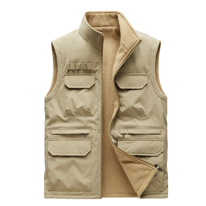 Men's Multifunctional Work Vest with Multiple Flap Pockets and Zipper Mune Fashion