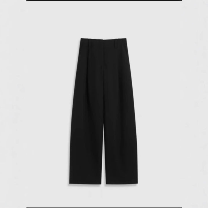Women's high-waisted wide Marlene pants with clean crease and straight leg Mune Fashion