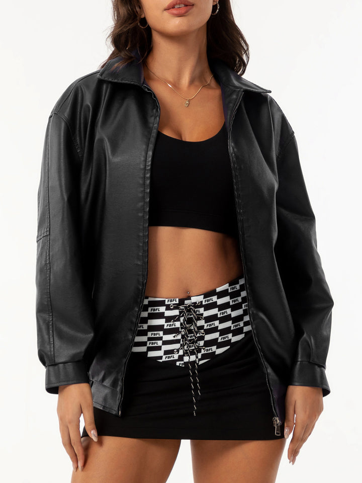 Women nan light satin bomber jacket with zipper and loose fit Mune Fashion