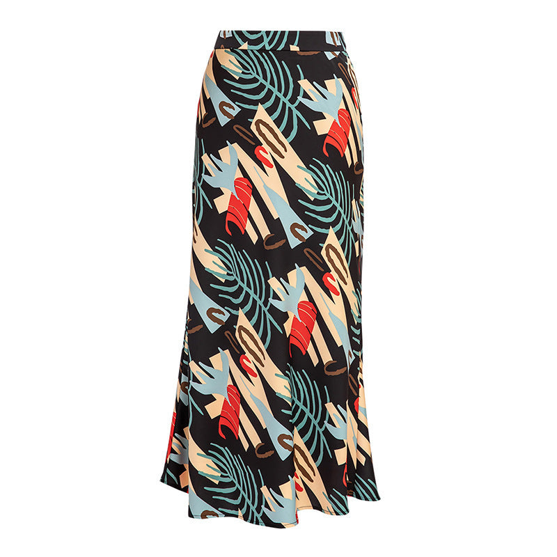 Women Elegant Maxi Skirt with Creative Pattern Mune Fashion