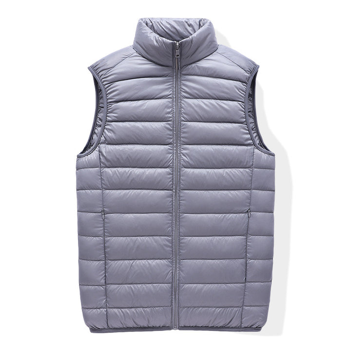 Men's compact padded insulation vest with packing function and stand-up collar Mune Fashion