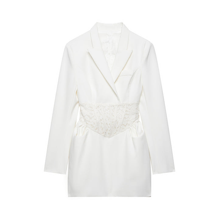 Women's Tailored Blazer Dress with Integrated Lace Corset Mune Fashion