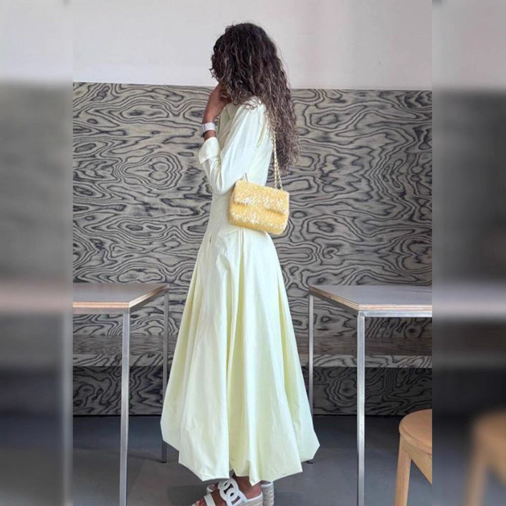 Women's shirt dress with tailored corset fit and wide pleated skirt Mune Fashion